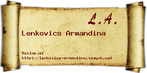 Lenkovics Armandina névjegykártya